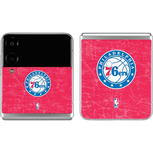 NBA Philadelphia 76ers Distressed Galaxy Z Flip4 5G Skin
